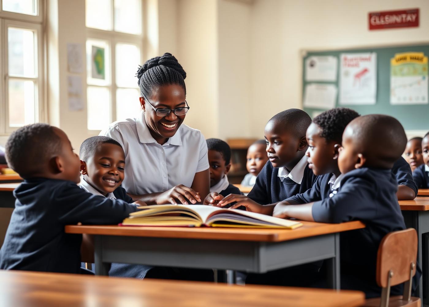 Teacher supporting students